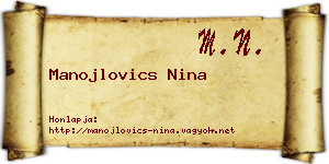 Manojlovics Nina névjegykártya